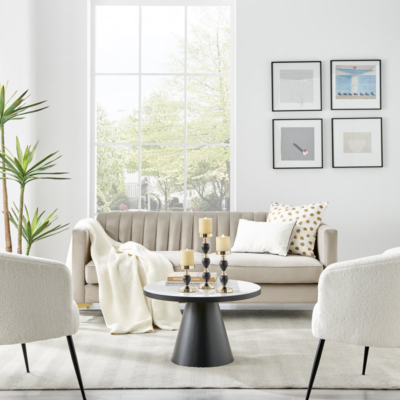 Willa Arlo Interiors Talia Black and Gold Candlestick Taper Candle